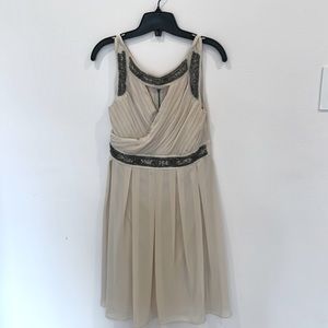Chiffon cocktail dress with beading and small cutout